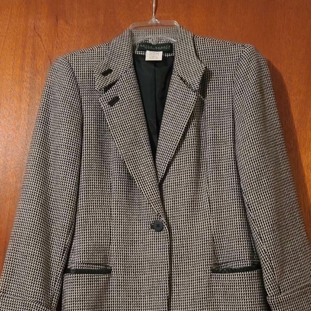 Harve Benard Black/White Check Blazer Jacket Size 4